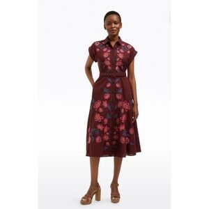 Draper James Woman Presley Shirtdress Dress‎ Midi Raspberry Pink Pockets
